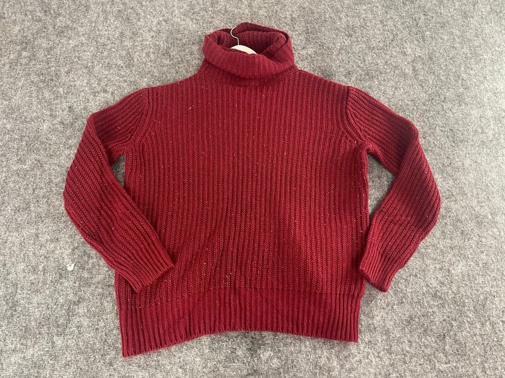 Pink Republic Sweater Women Medium Red Turtle Neck Pullover Shirt Acrylic N303